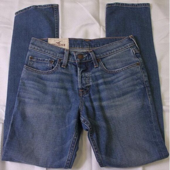 Hollister California Men Blue Jeans Denim Western Skinny Leg W 28" L 30" Ranch - Picture 8 of 8